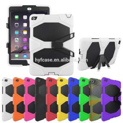 Colorful TPU PC Hybrid Armor Case For iPad iPad air 2 Shockproof&Scratch-Resistant with Kickstand ,best Protector for ipad case